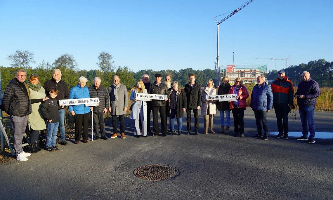 Lingen – Einweihung der Rosa-Bunge-, Elke-Müller- und Benedikt-Wilbers-Straße