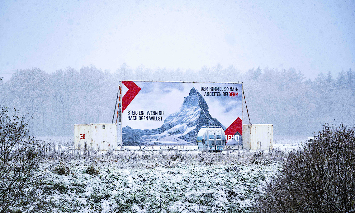 Der Berg ruft: Schöne Aussichten auf OEHM Baustelle im Gewerbegebiet Nödike