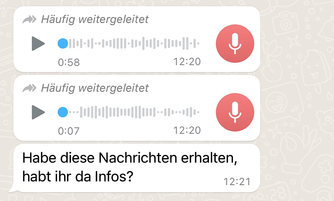 Kettenbrief mit falschen Informationen in WhatsApp gesendet