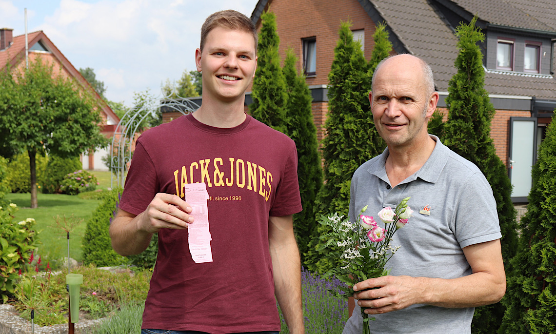 Student aus Stavern gewinnt 4.000 Euro – Tobias Brunsen freut sich über den Hauptgewinn der Emsland-Sport-Tombola