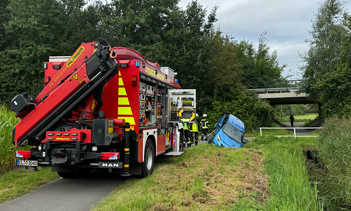 Lingen – Wendemanöver endet in Strootbach