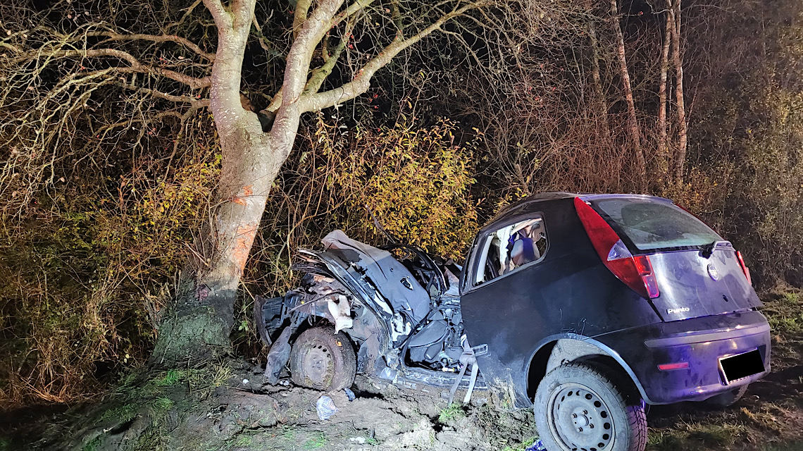 Esterwegen – Schwerer Verkehrsunfall auf der Surwolder Straße: Fahrzeug prallt gegen Baum